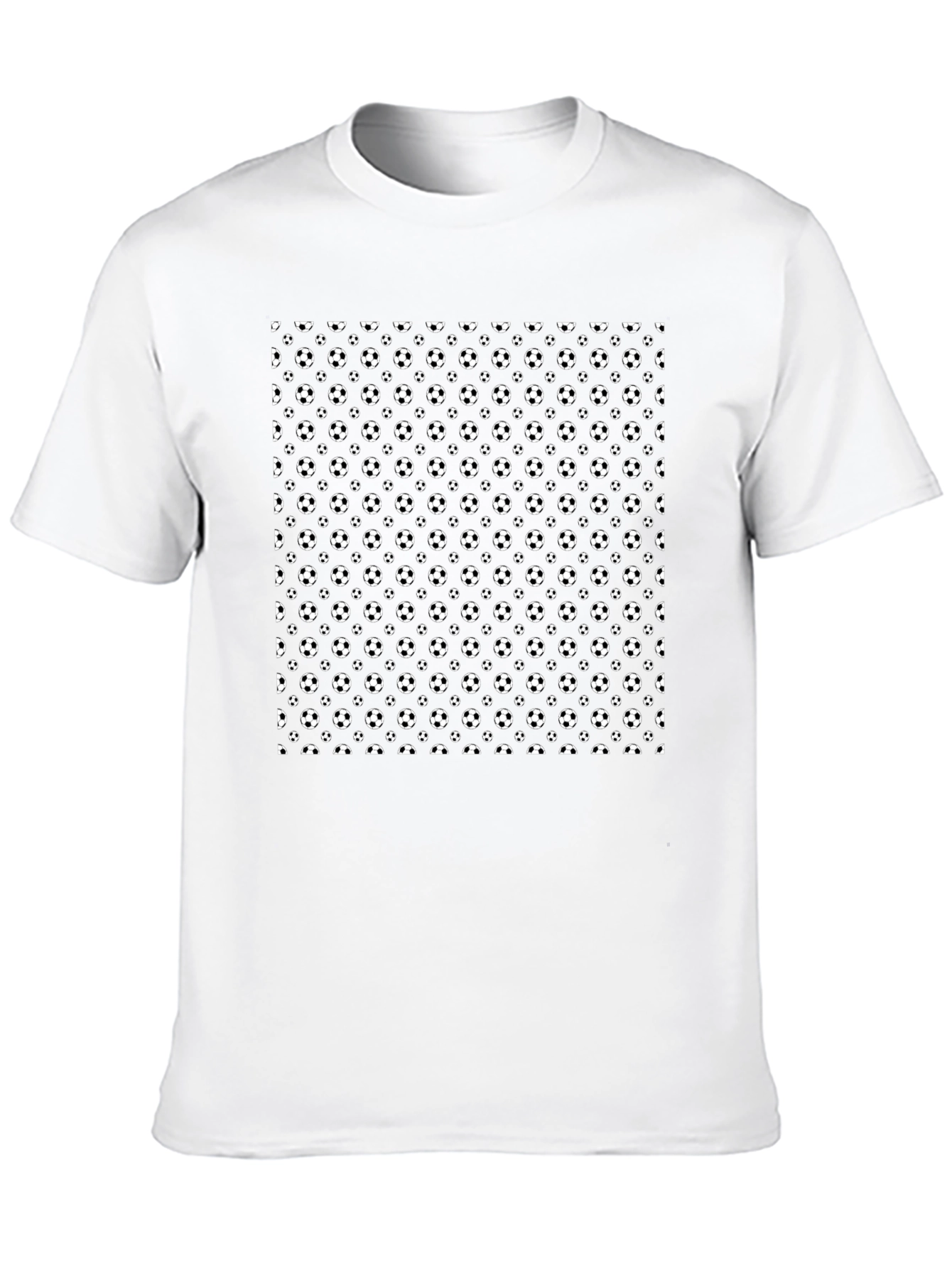 Soccer Ball Pattern Black T-Shirt