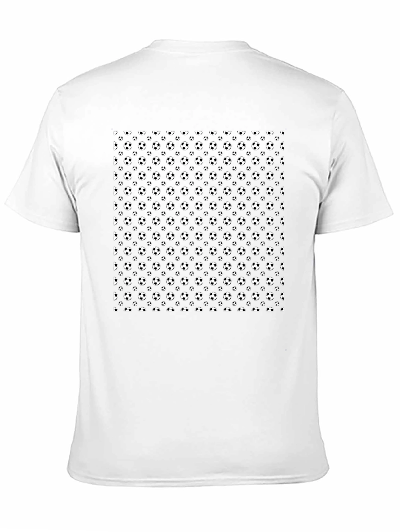 Soccer Ball Pattern Black T-Shirt
