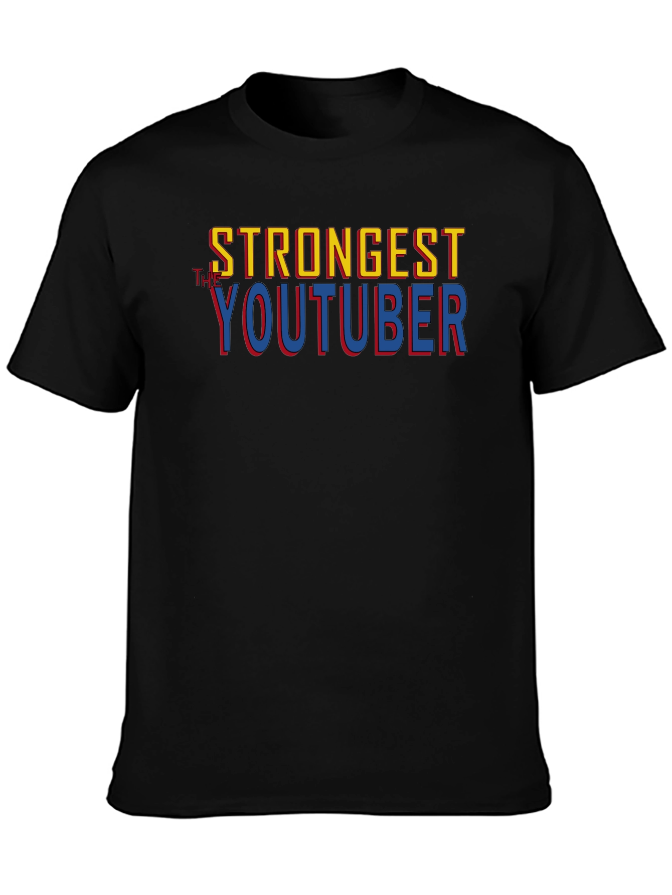 Strongest Youtuber T-Shirt Black Cotton
