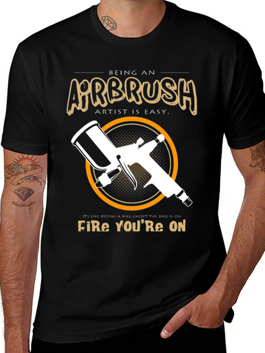 Airbrush Artist T-Shirt - Riding a Fire