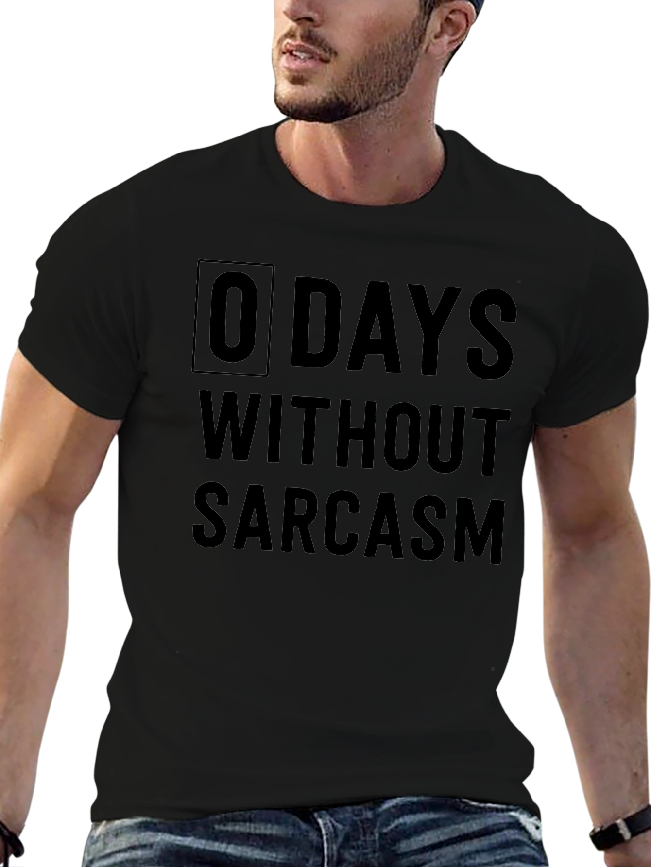 0 Days Without Sarcasm Graphic Tee - Black