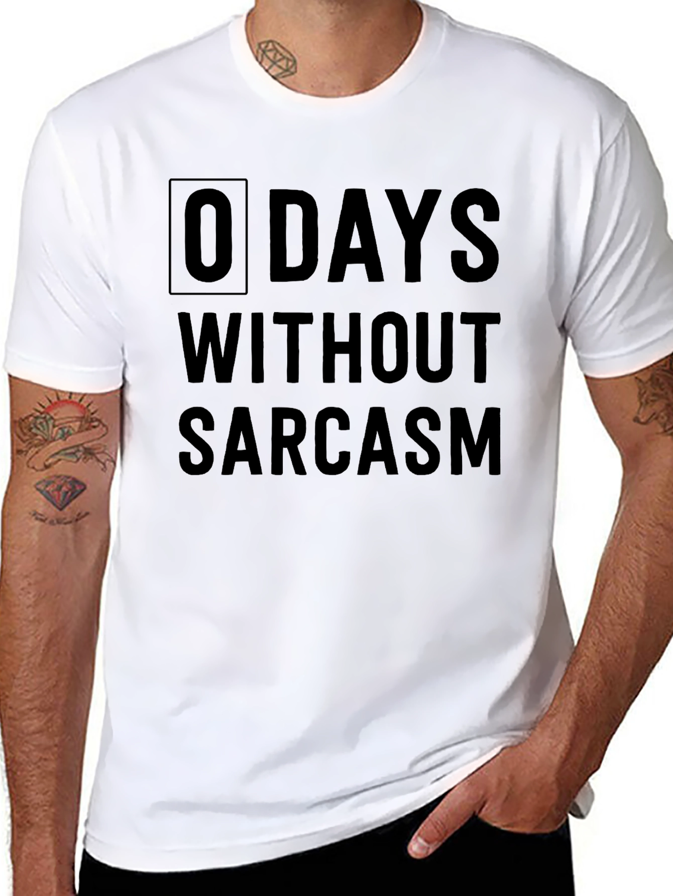 0 Days Without Sarcasm Graphic Tee - Black
