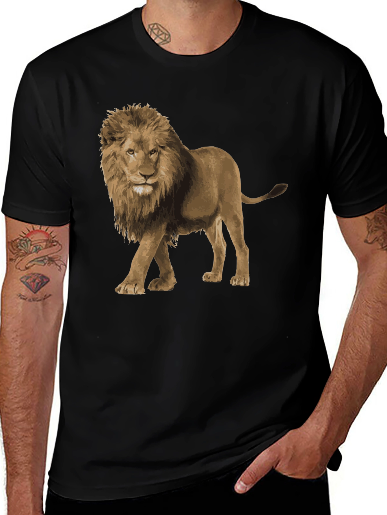 Lion Graphic Tee - Black Unisex T-Shirt