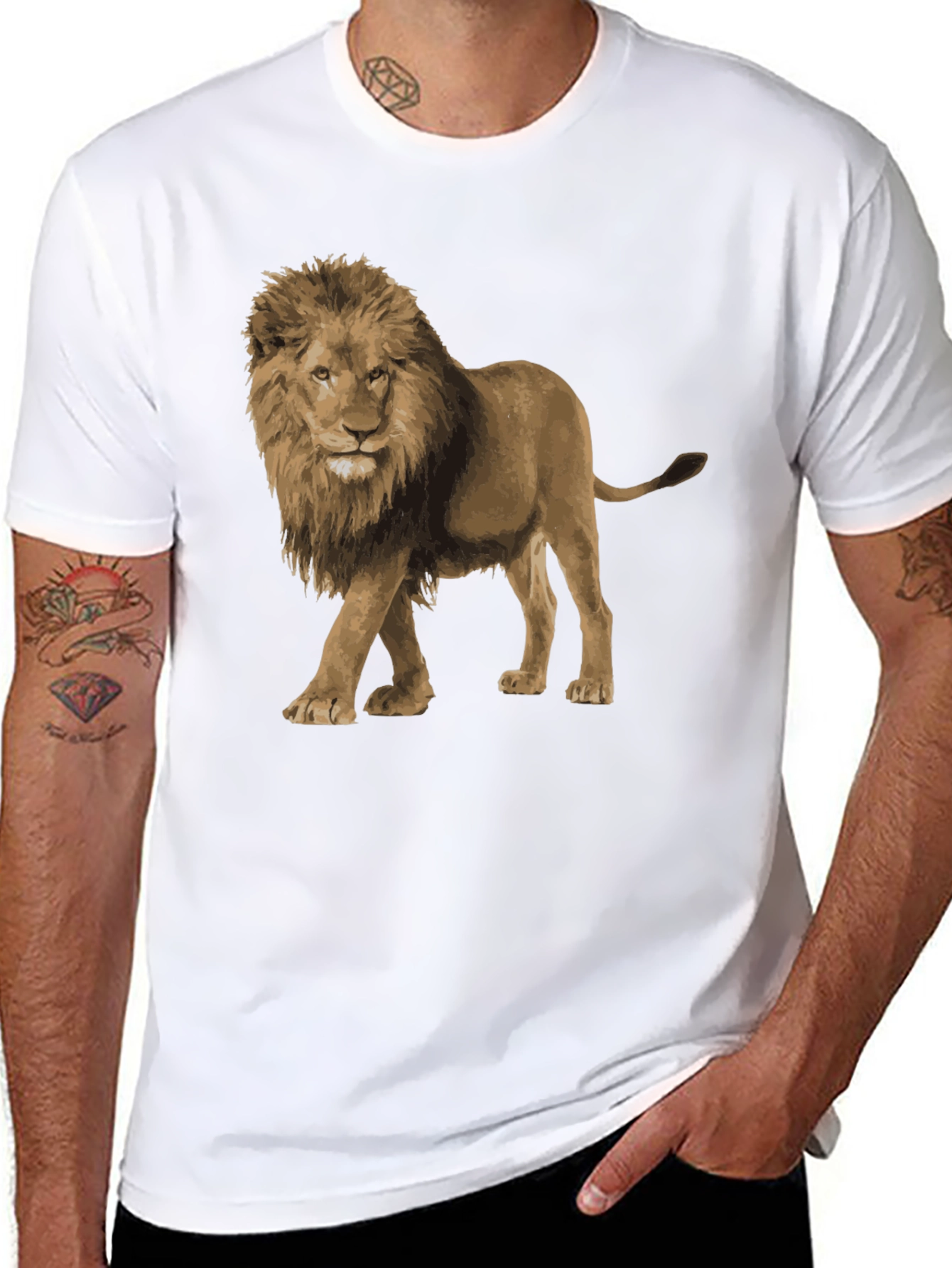 Lion Graphic Tee - Black Unisex T-Shirt