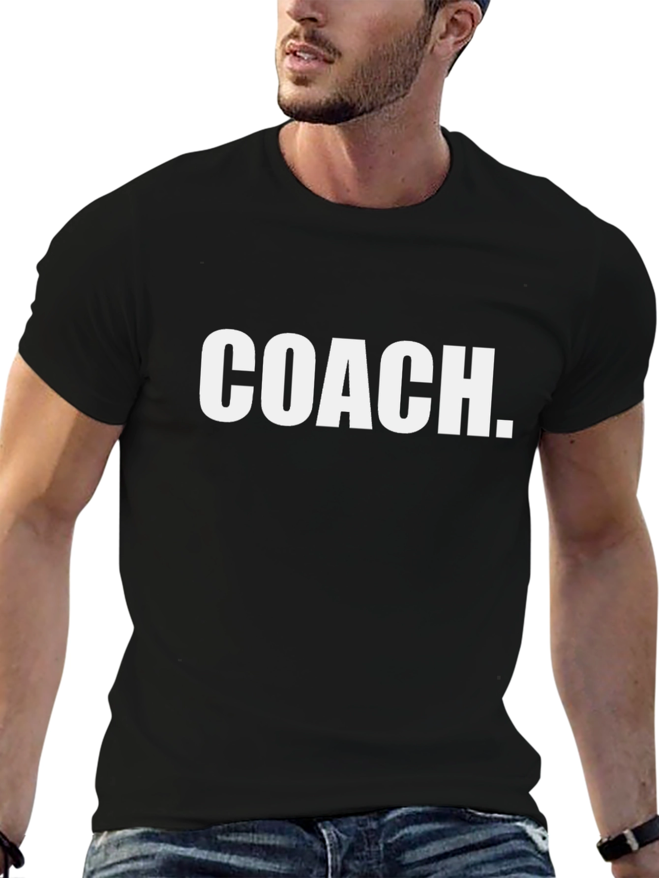 Coach T-Shirt - Solid Black Crew Neck Tee