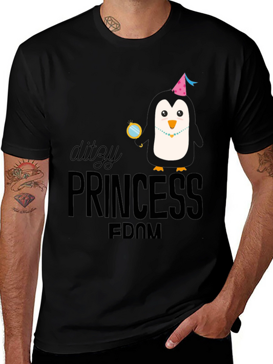 Dizzy Princess Penguin T-Shirt - Black
