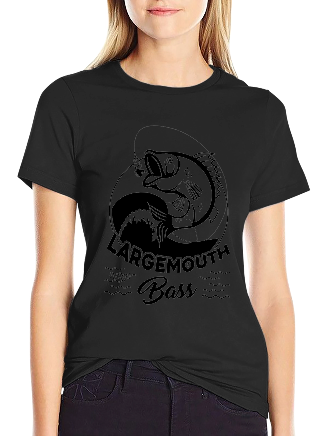 Largemouth Bass Graphic Black T-Shirt