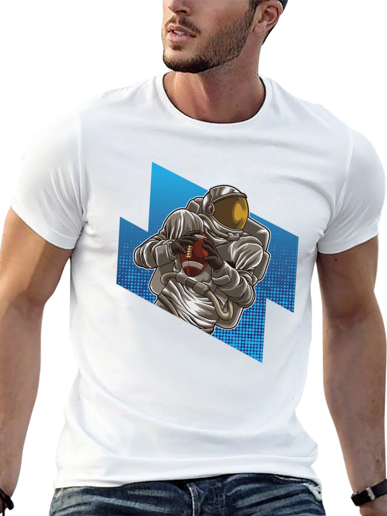 Astronaut Football T-Shirt - Space Game Ready!