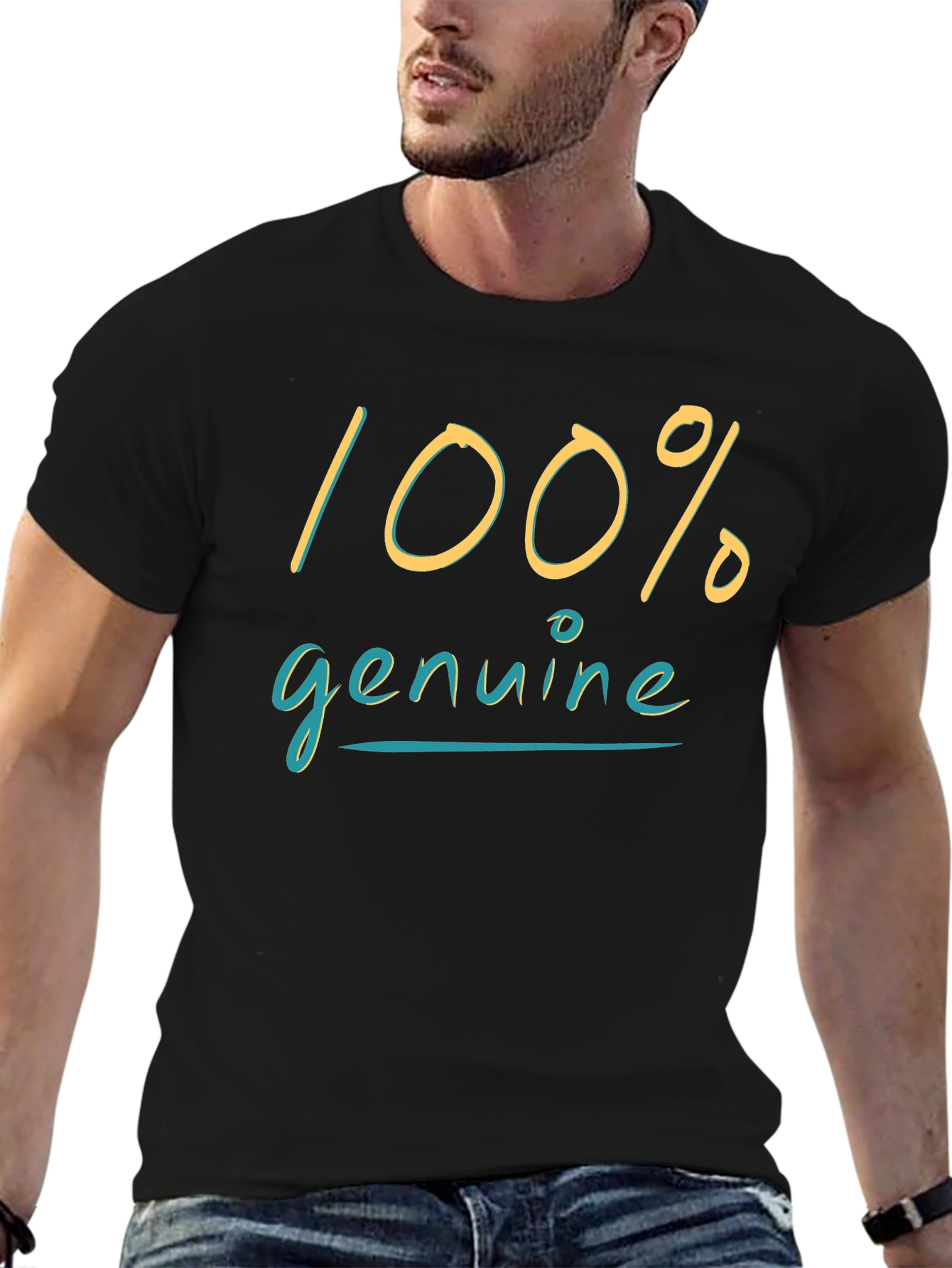 100% Genuine Black Graphic Tee