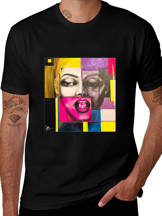 Abstract Face Graphic T-Shirt