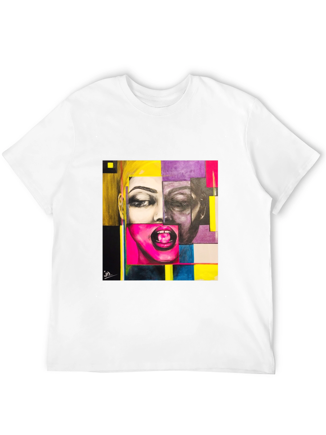 Abstract Face Graphic T-Shirt