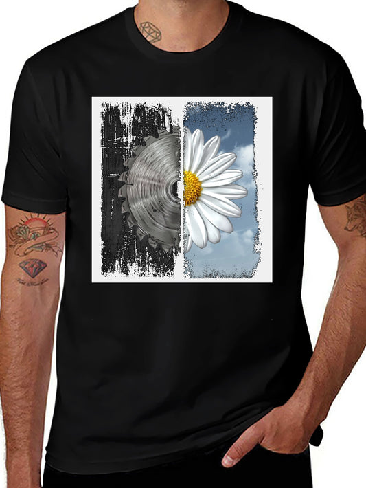 Saw Blade & Daisy Graphic T-Shirt