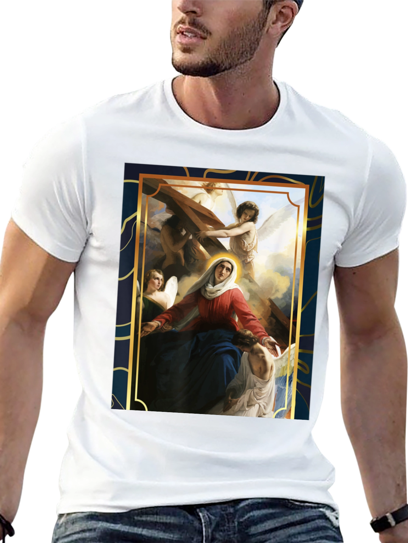 Virgin Mary Angels Graphic T-Shirt