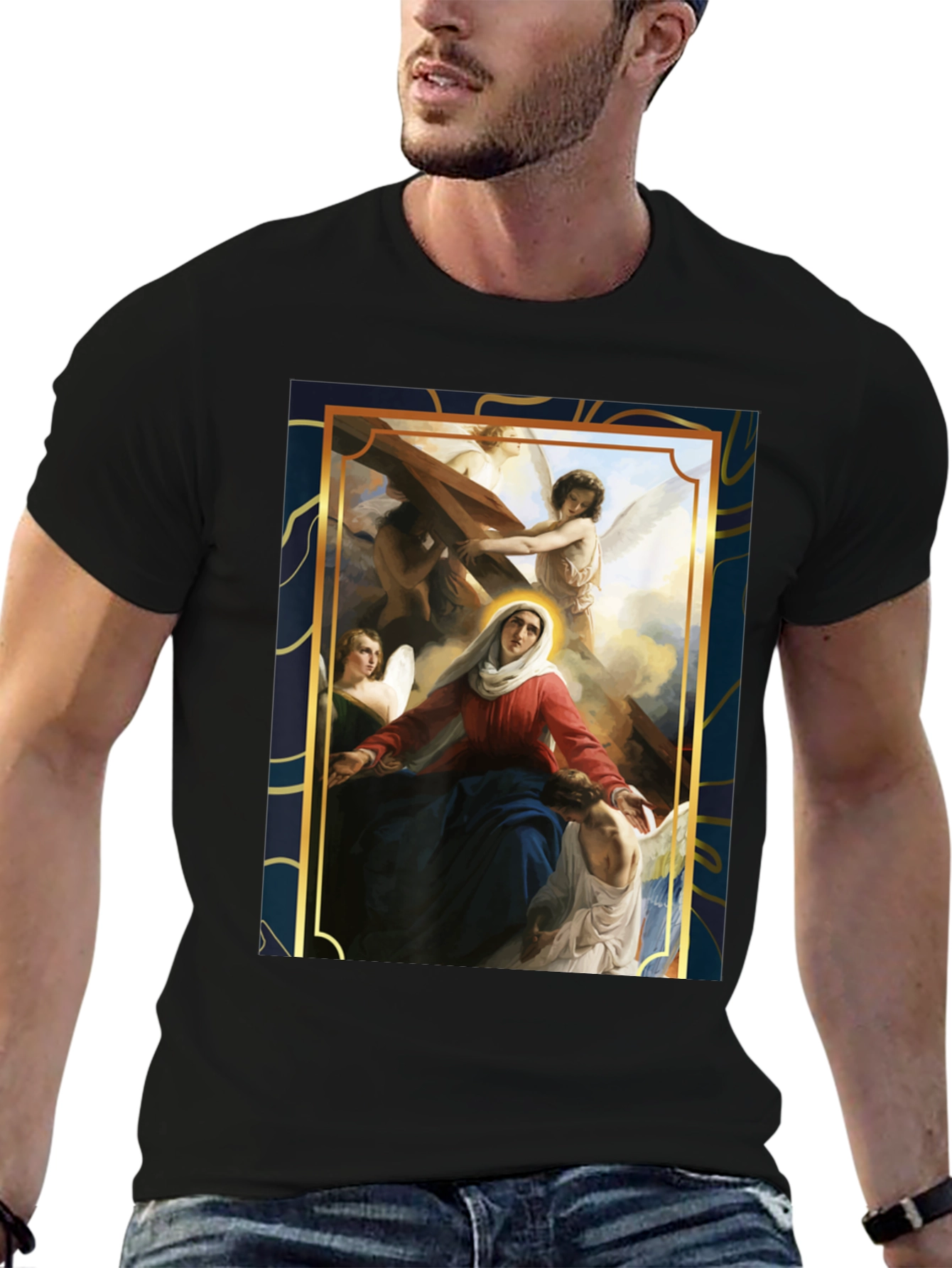 Virgin Mary Angels Graphic T-Shirt