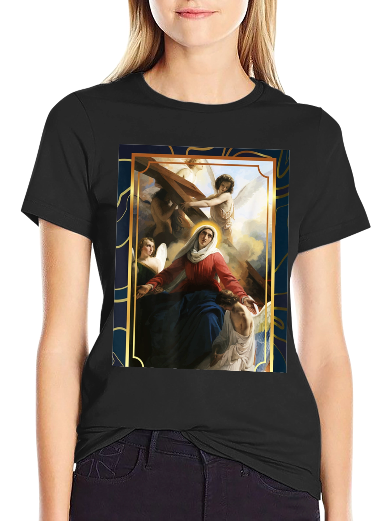 Virgin Mary Angels Graphic T-Shirt