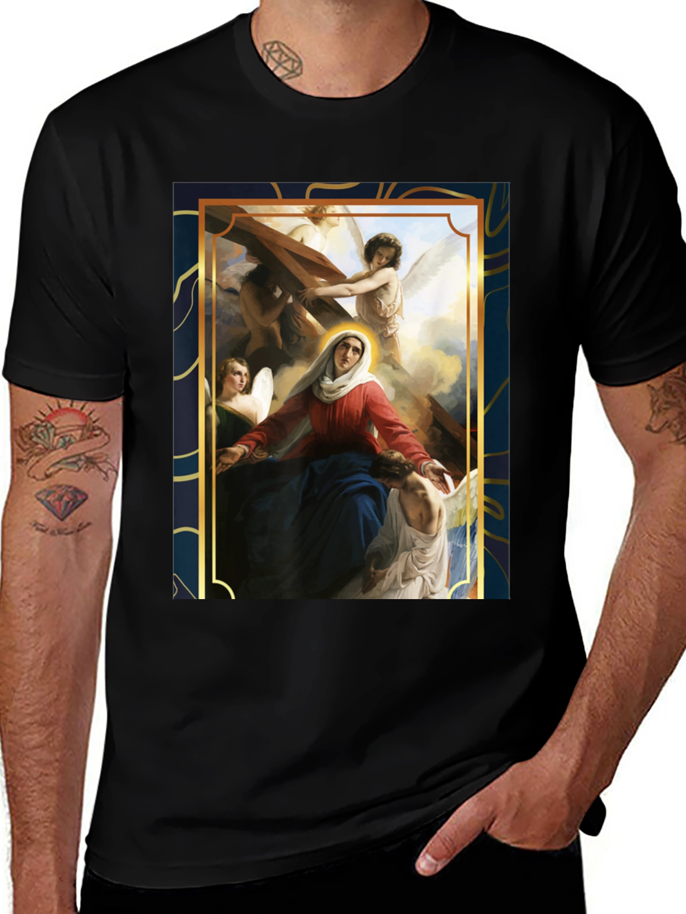 Virgin Mary Angels Graphic T-Shirt