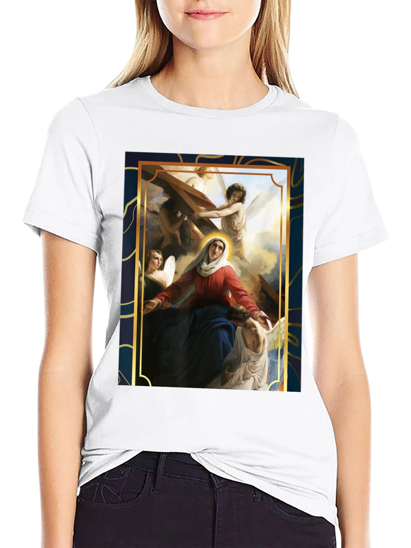 Virgin Mary Angels Graphic T-Shirt