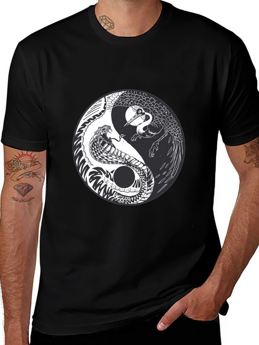 Yin Yang Crane Snake Graphic Tee