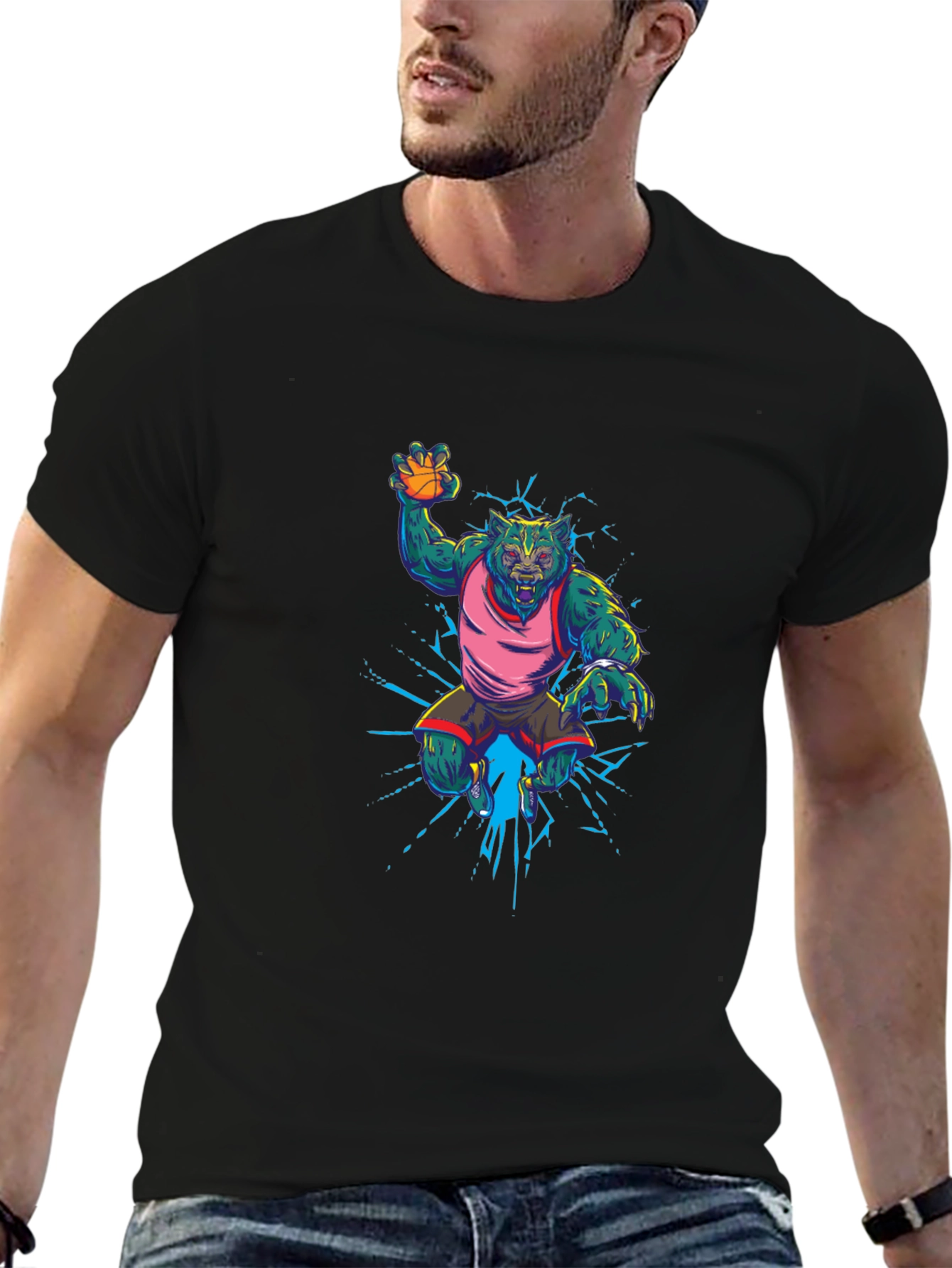 Basketball Werewolf Graphic Tee