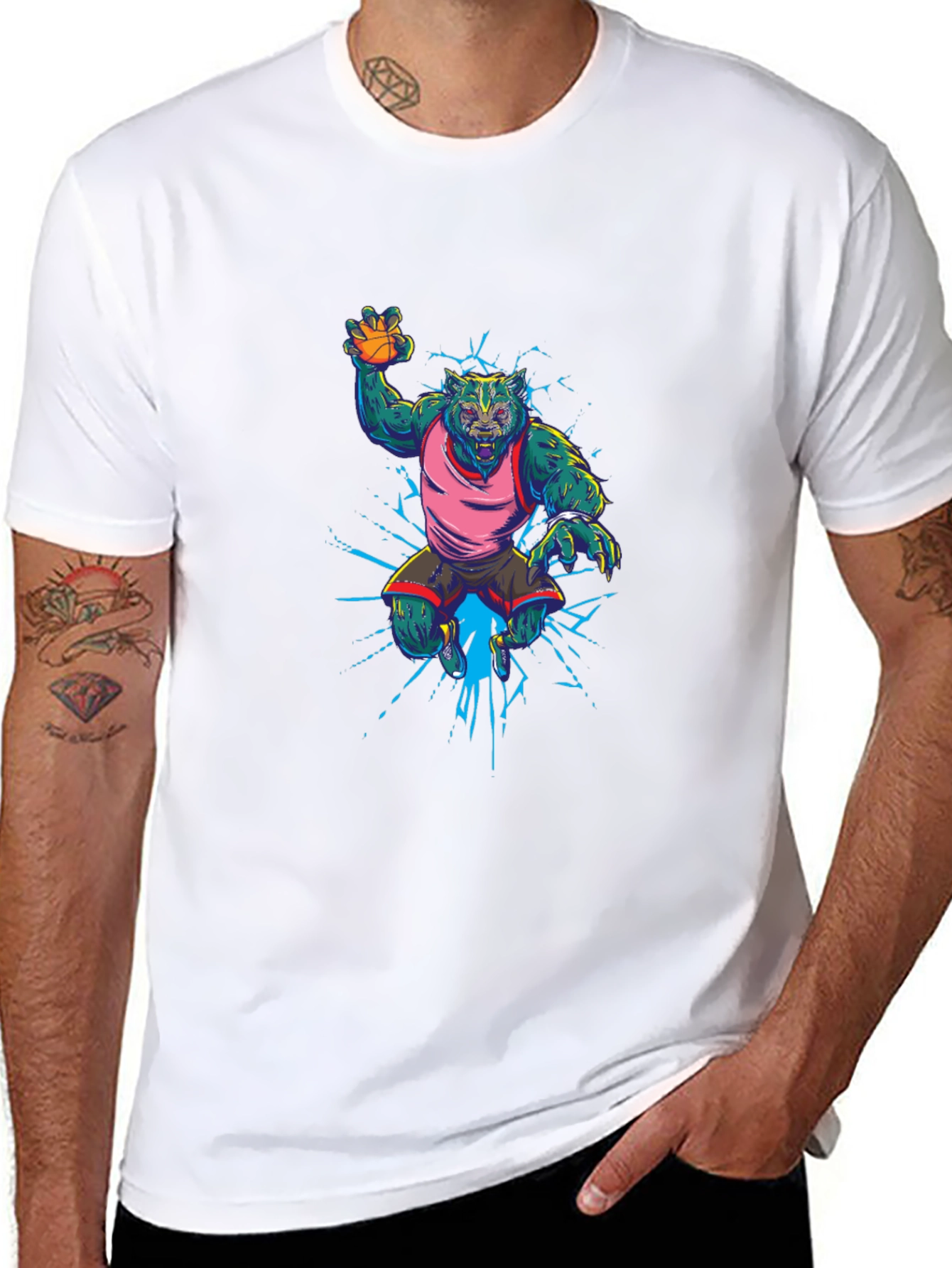 Basketball Werewolf Graphic Tee