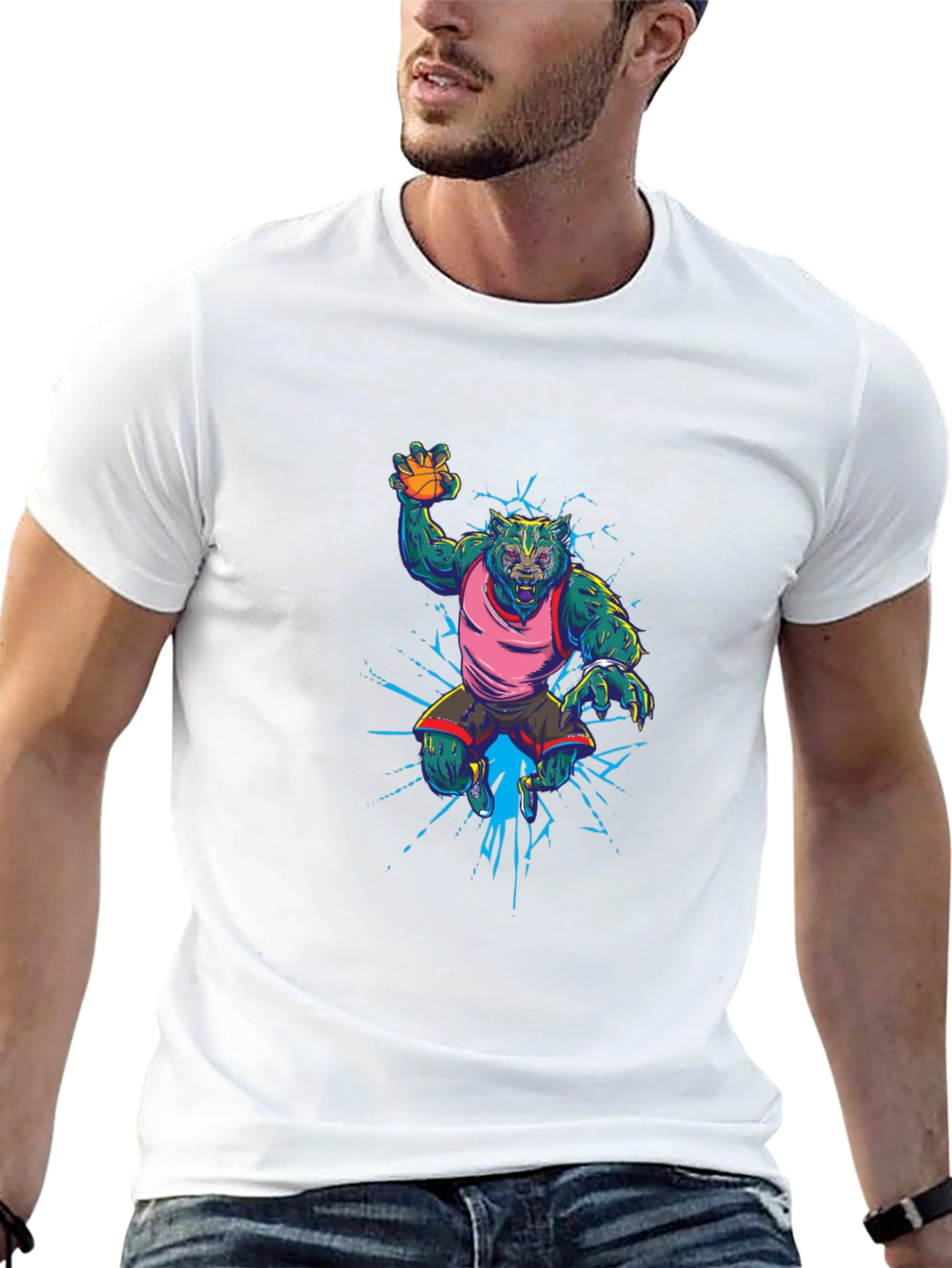 Basketball Werewolf Graphic Tee