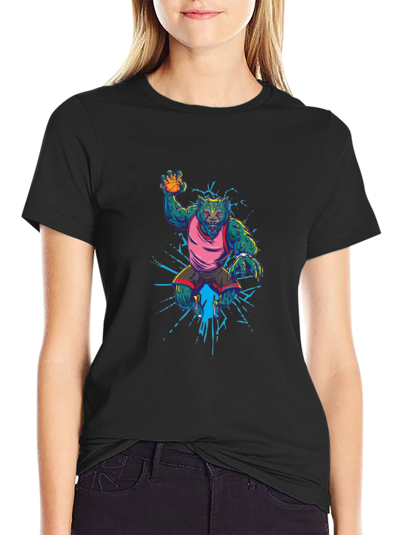 Basketball Werewolf Graphic Tee