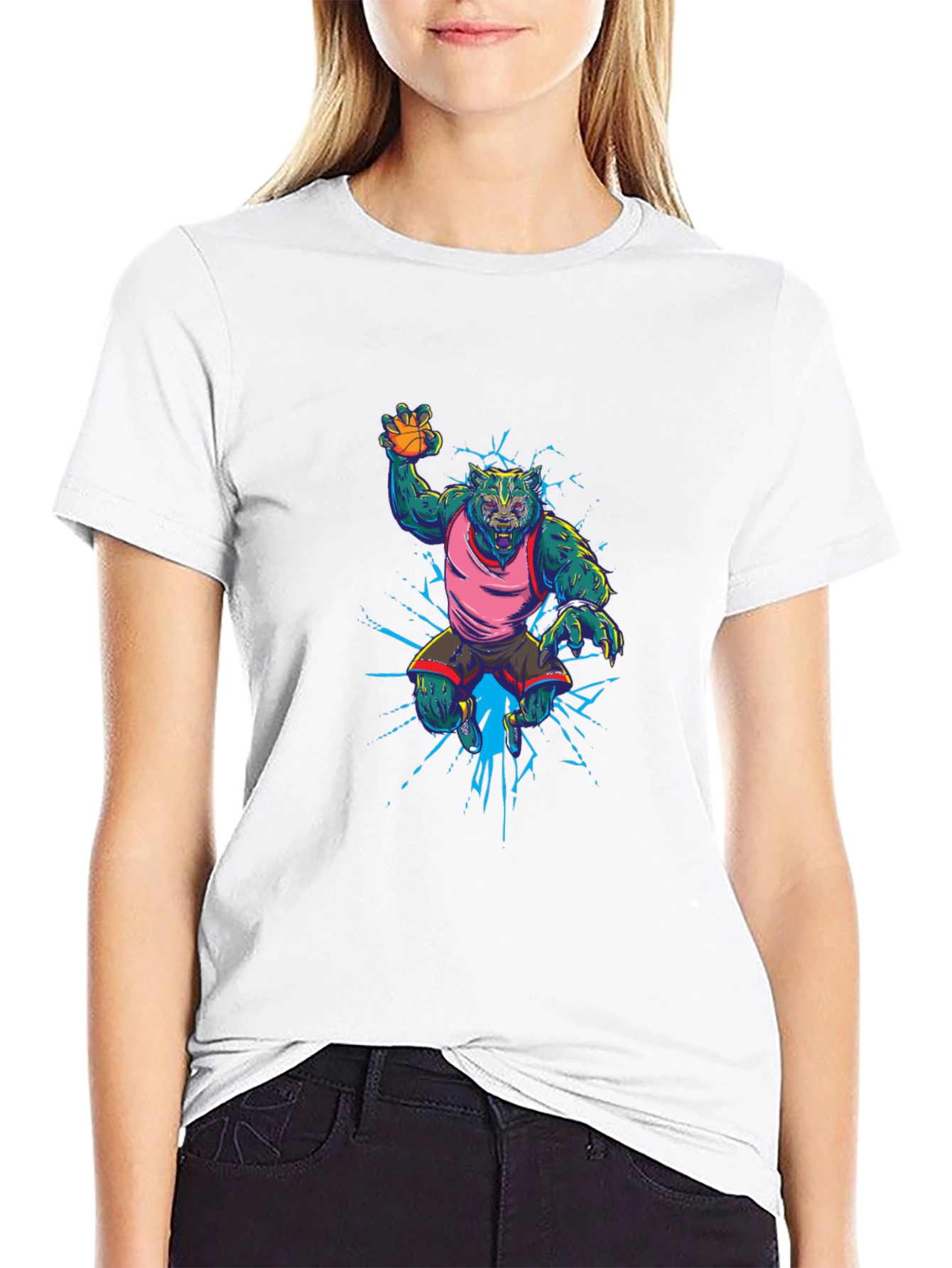 Basketball Werewolf Graphic Tee