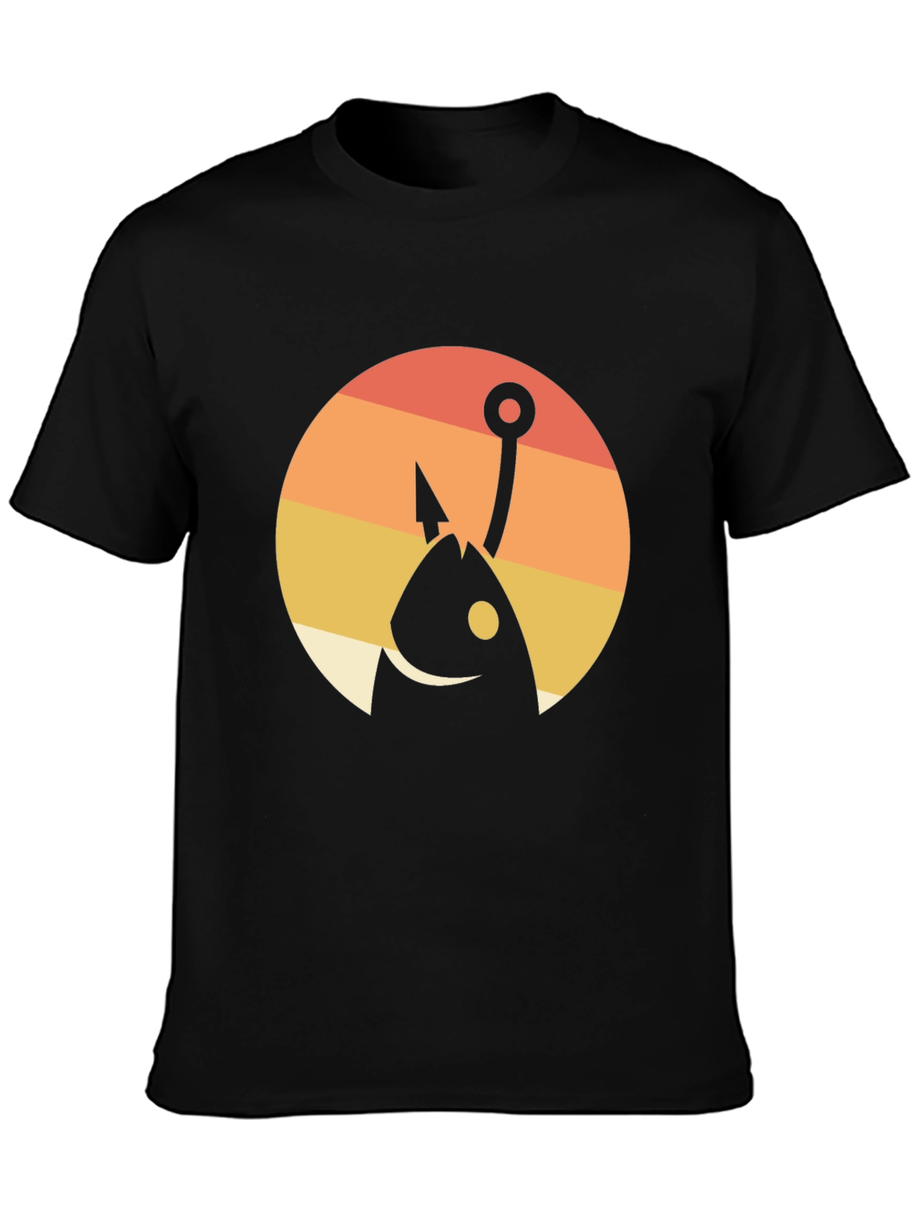 Fishing Hook Graphic T-Shirt - Black