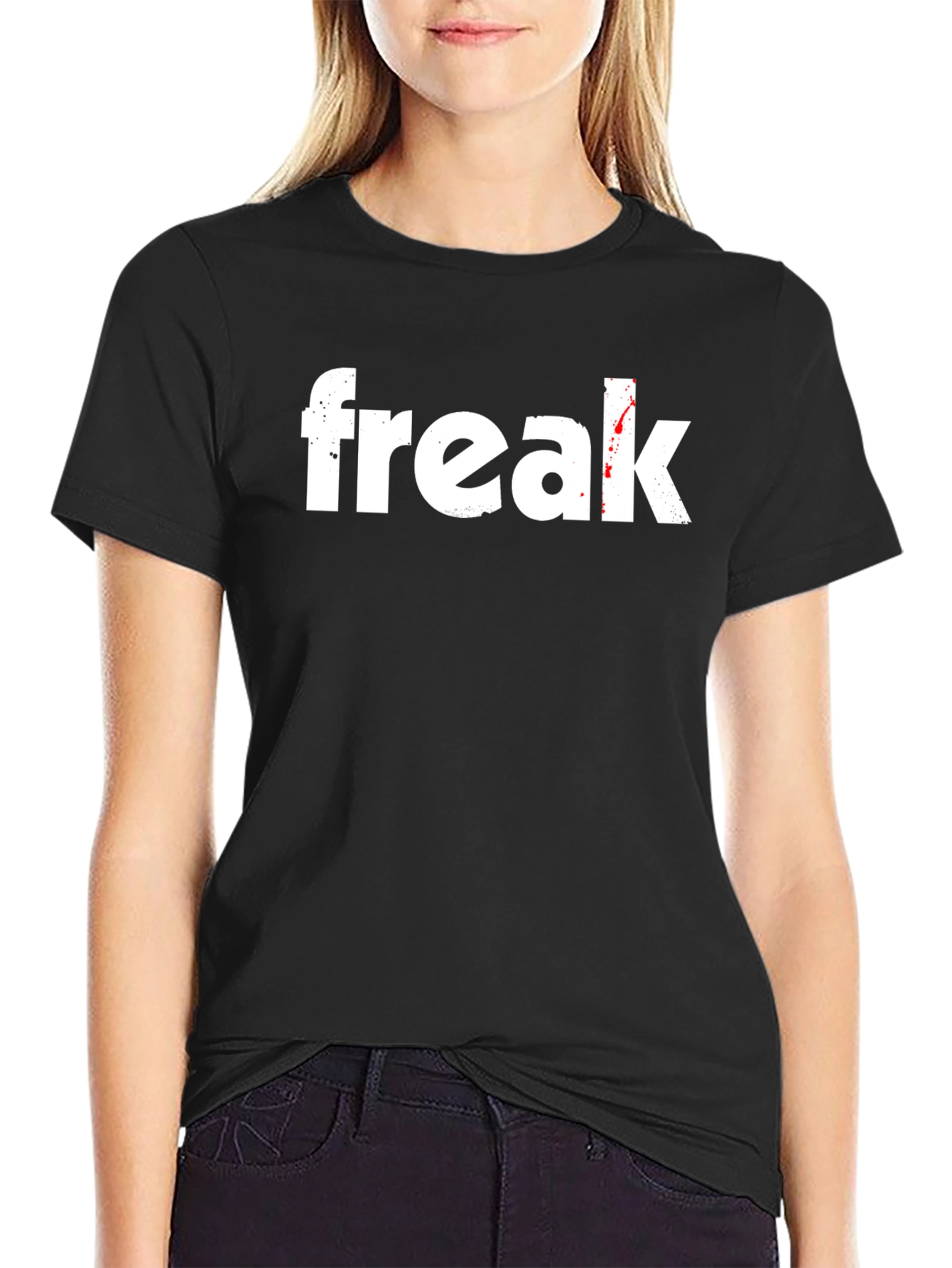 Freak Graphic Tee - Black Cotton Casual T-Shirt