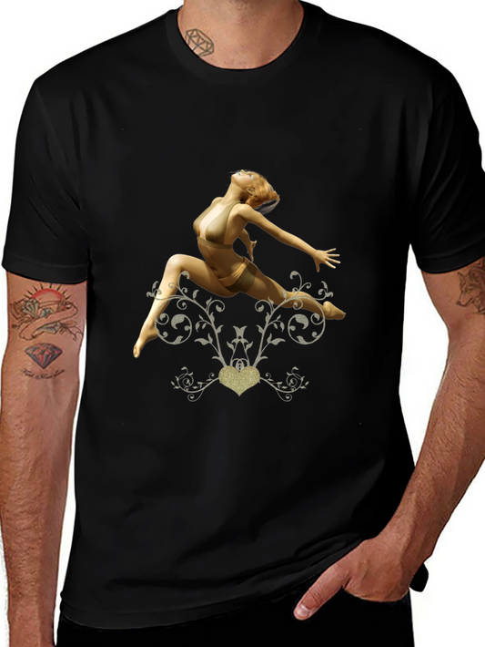 Black T-Shirt with Dancer Graphic