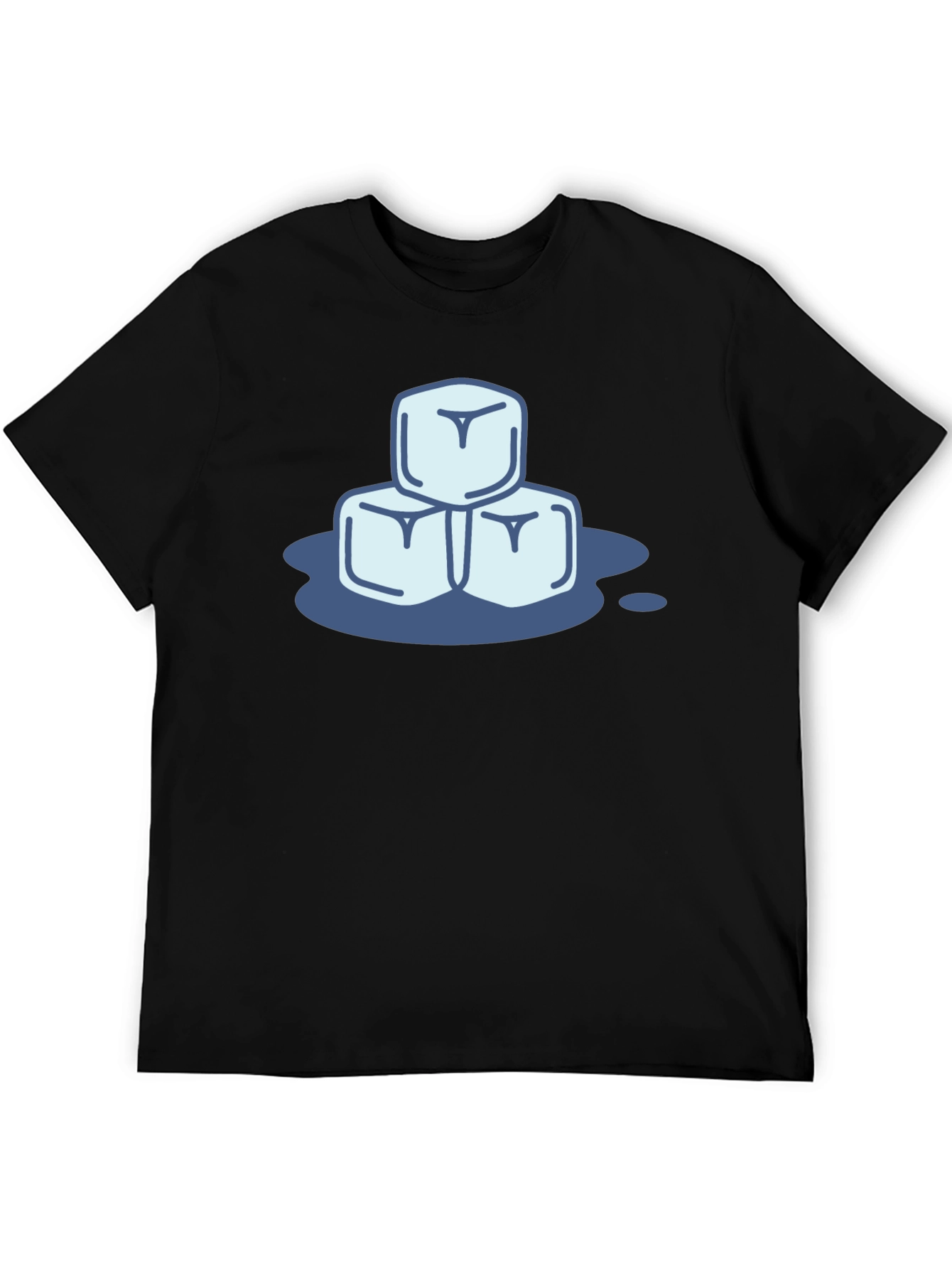 Cool Ice Cubes Graphic Tee - Black Cotton Shirt