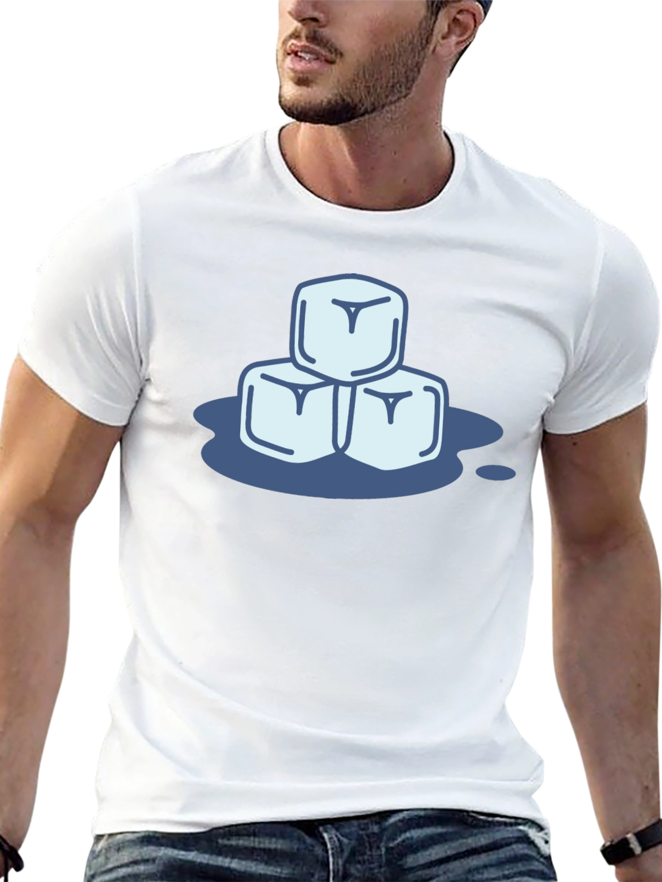 Cool Ice Cubes Graphic Tee - Black Cotton Shirt