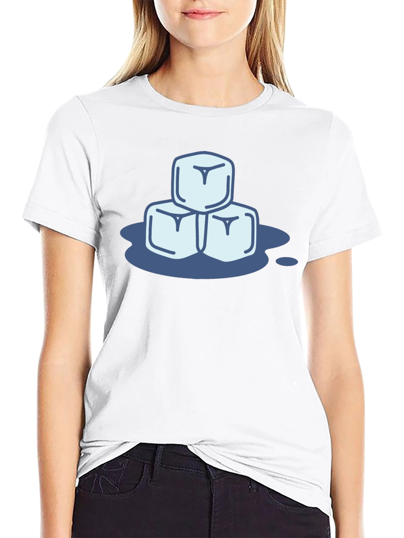Cool Ice Cubes Graphic Tee - Black Cotton Shirt