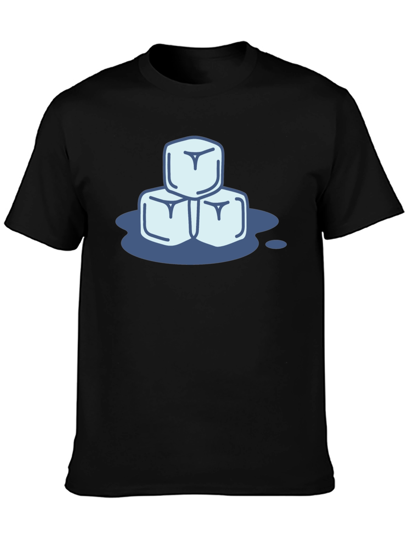 Cool Ice Cubes Graphic Tee - Black Cotton Shirt