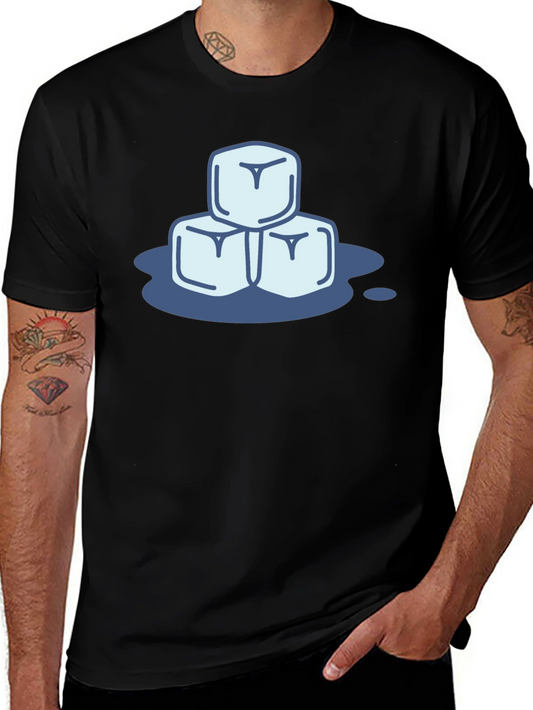 Cool Ice Cubes Graphic Tee - Black Cotton Shirt
