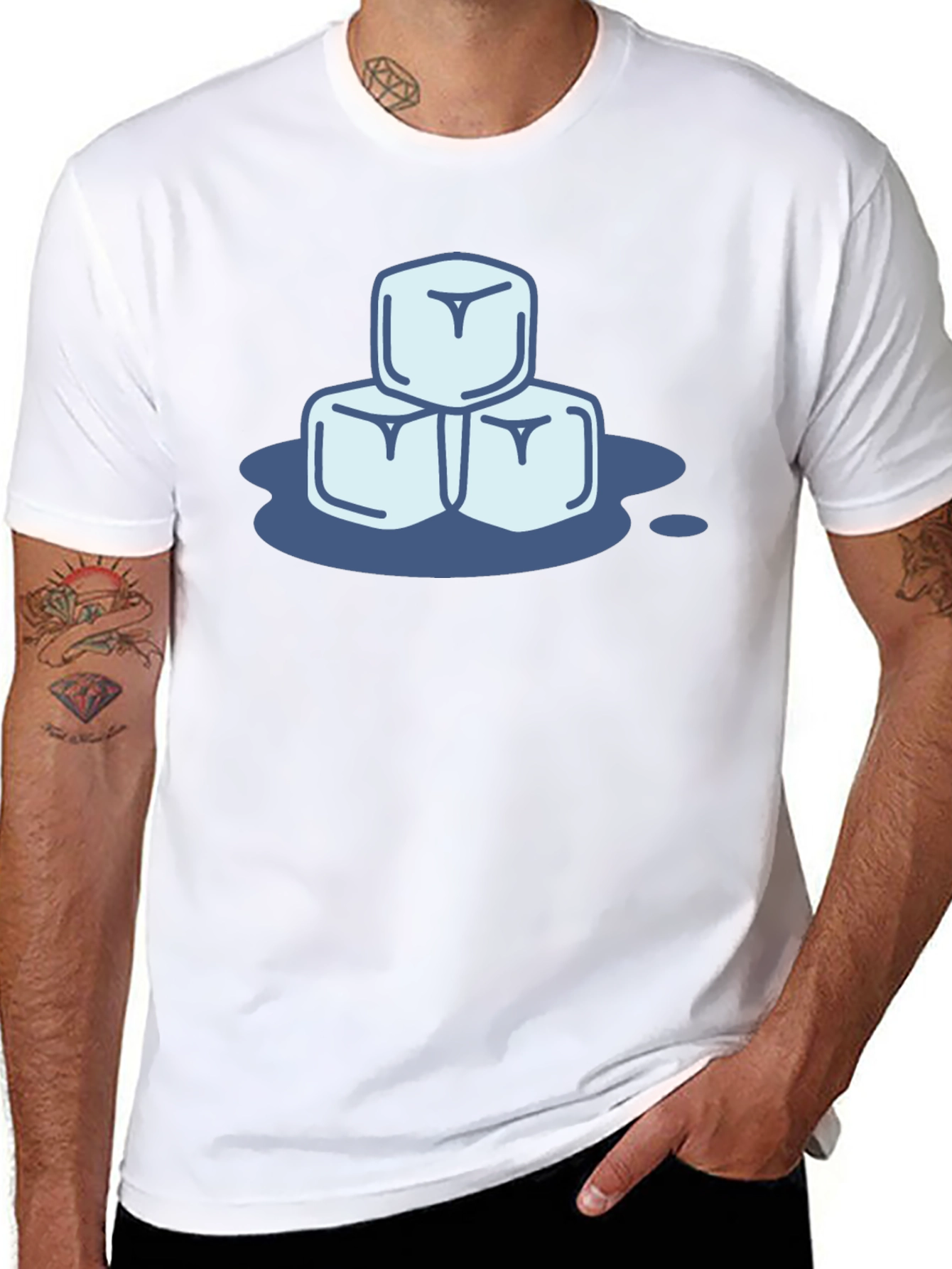 Cool Ice Cubes Graphic Tee - Black Cotton Shirt
