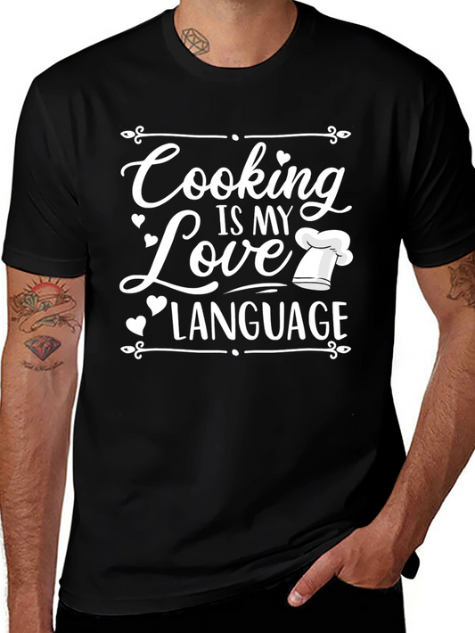Cooking is My Love Language Graphic Tee - Black