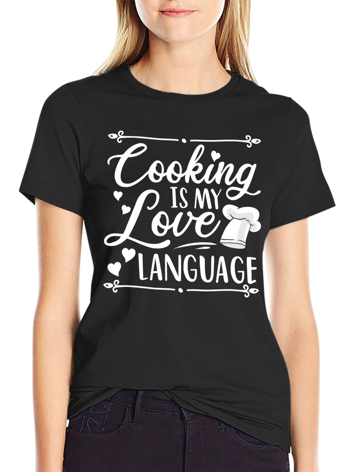 Cooking is My Love Language Graphic Tee - Black