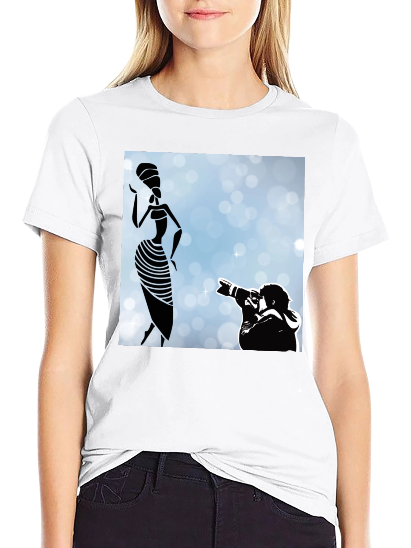 Stylish Black Graphic Tee - Fashion Photographer