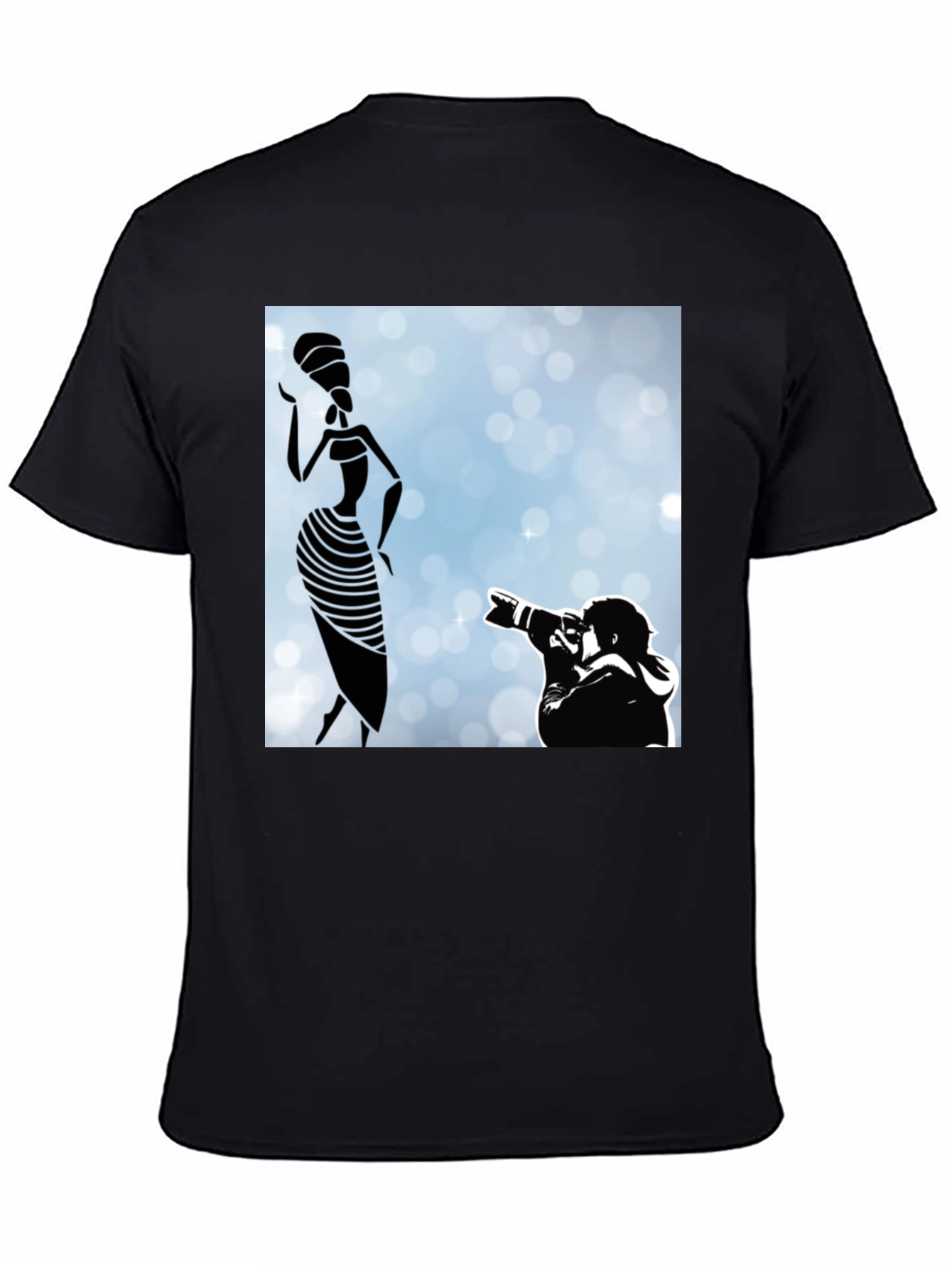 Stylish Black Graphic Tee - Fashion Photographer