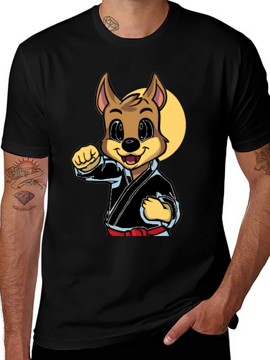 Karate Dog Graphic Tee - Black Martial Arts Shirt