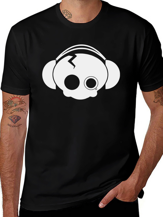 Skull Headphone Graphic Tee - Modern Style