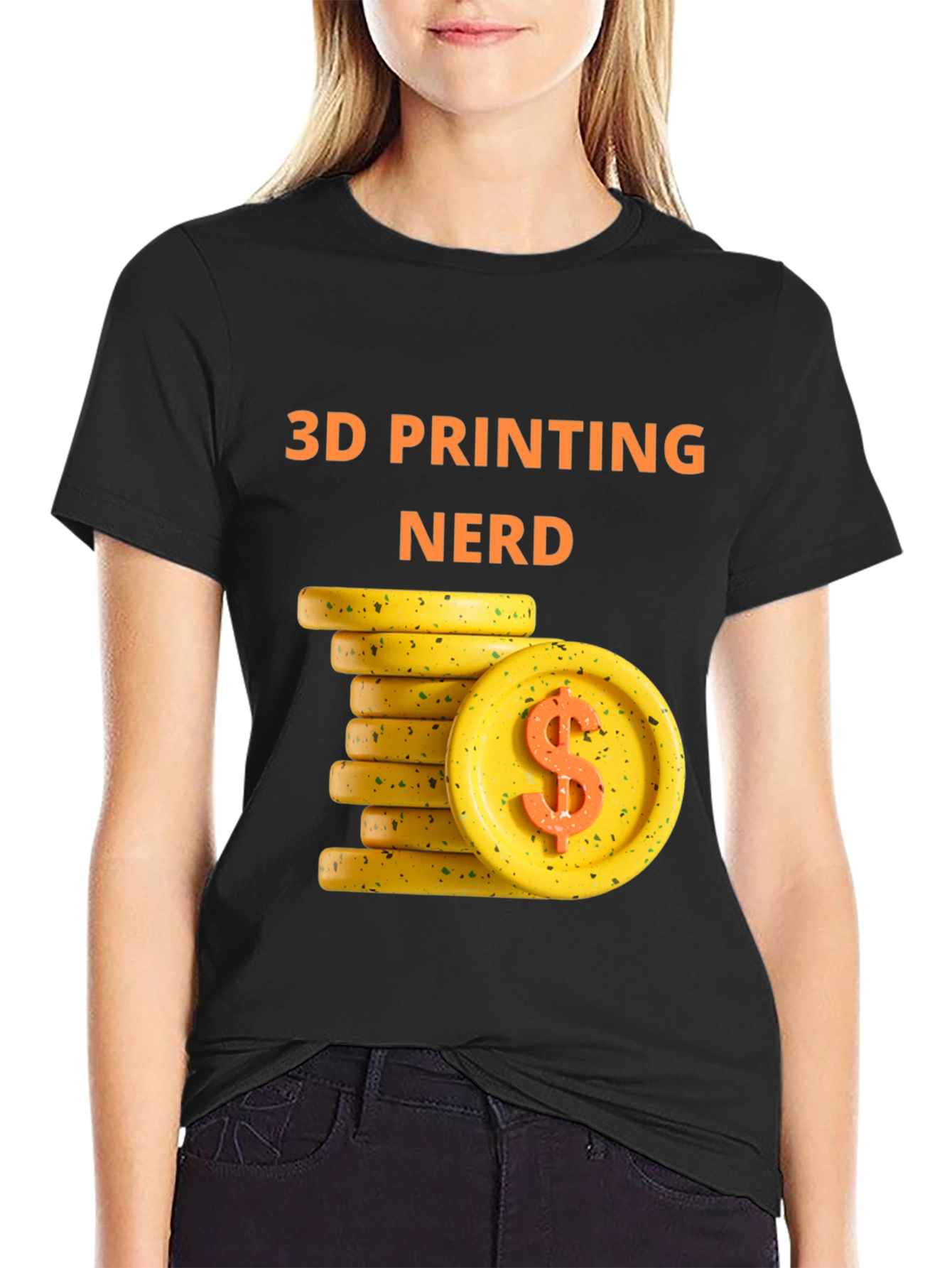 3D Printing Nerd Tee - Money Theme - Black