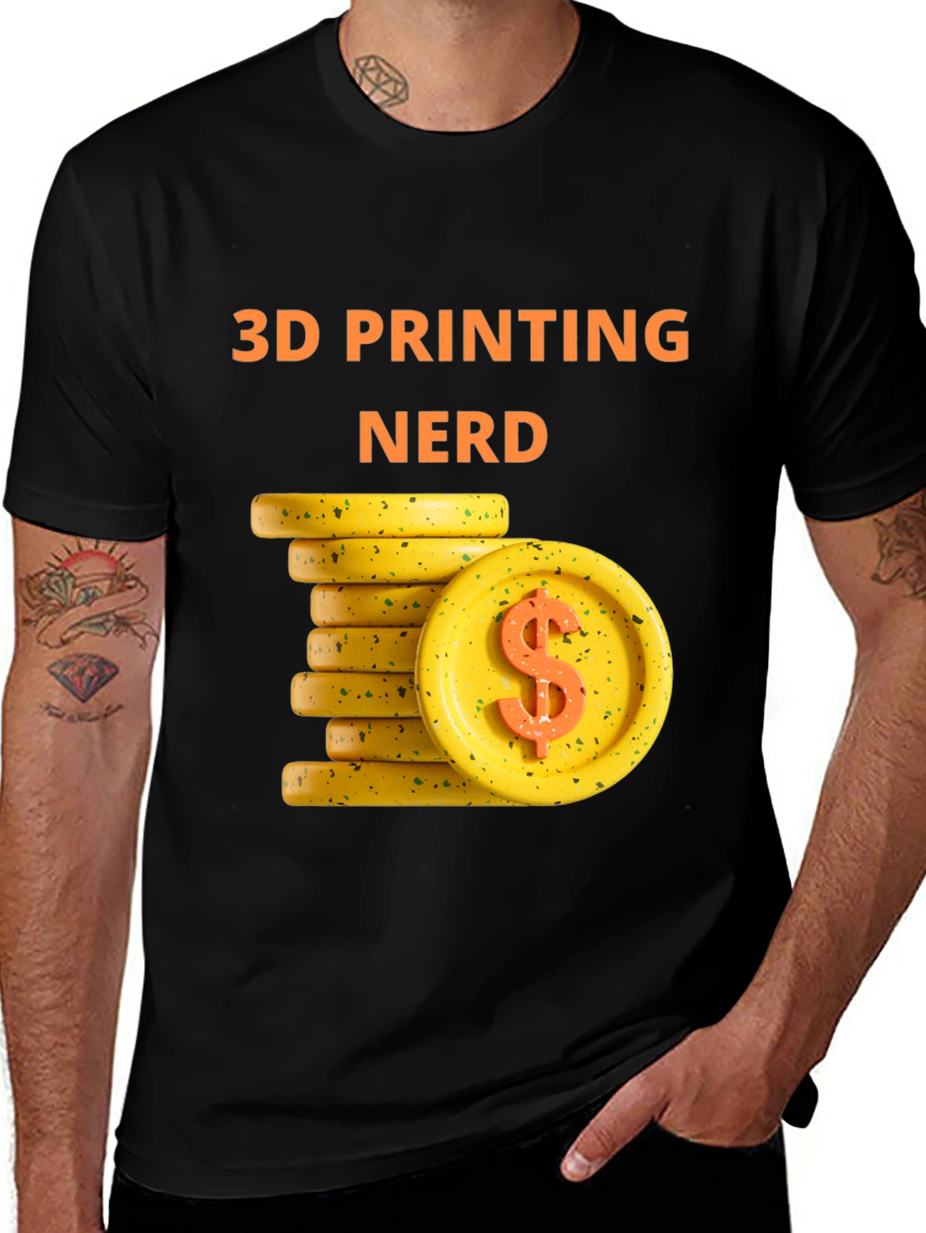 3D Printing Nerd Tee - Money Theme - Black