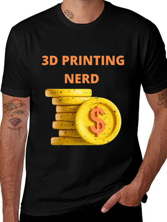 3D Printing Nerd Tee - Money Theme - Black