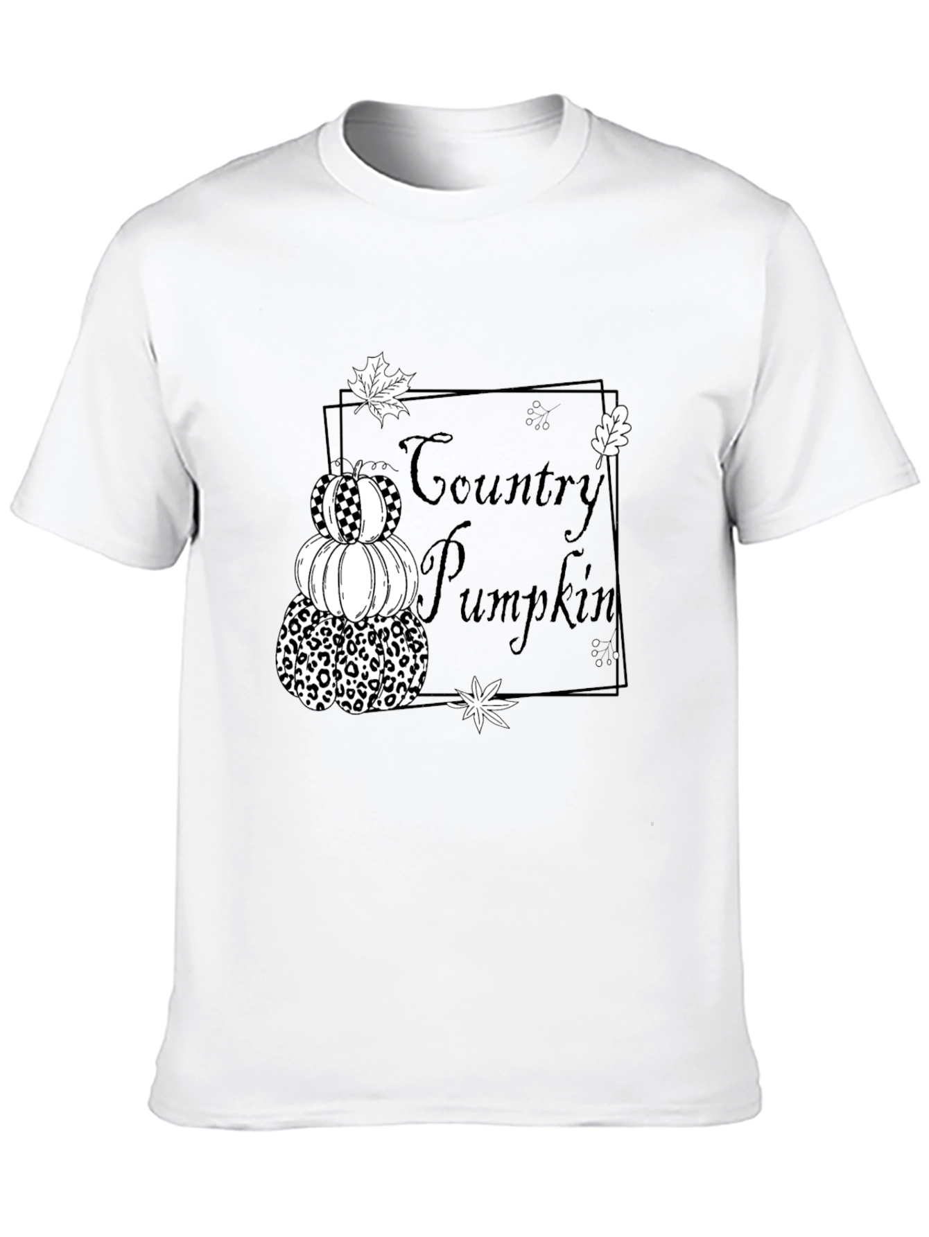 Country Pumpkin Stack Black T-Shirt