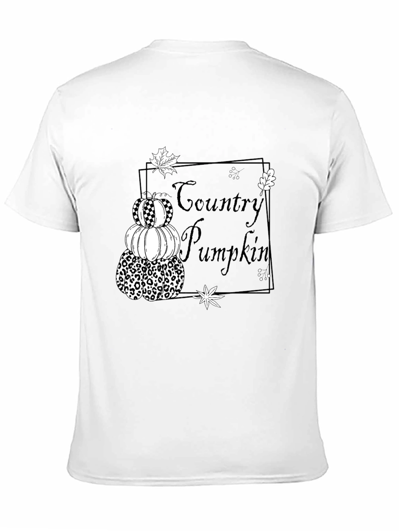 Country Pumpkin Stack Black T-Shirt