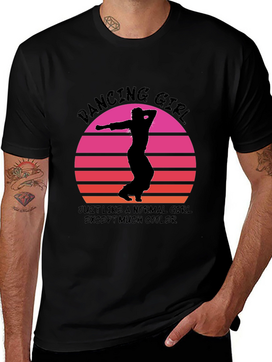 Dancing Girl Sunset Graphic Tee - Cool & Comfy
