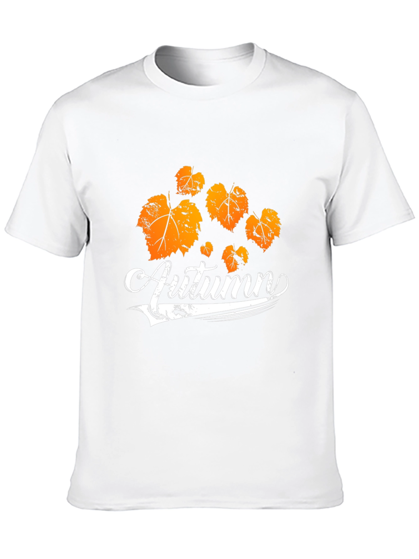 Autumn Leaves Graphic Tee - Black Cotton T-Shirt