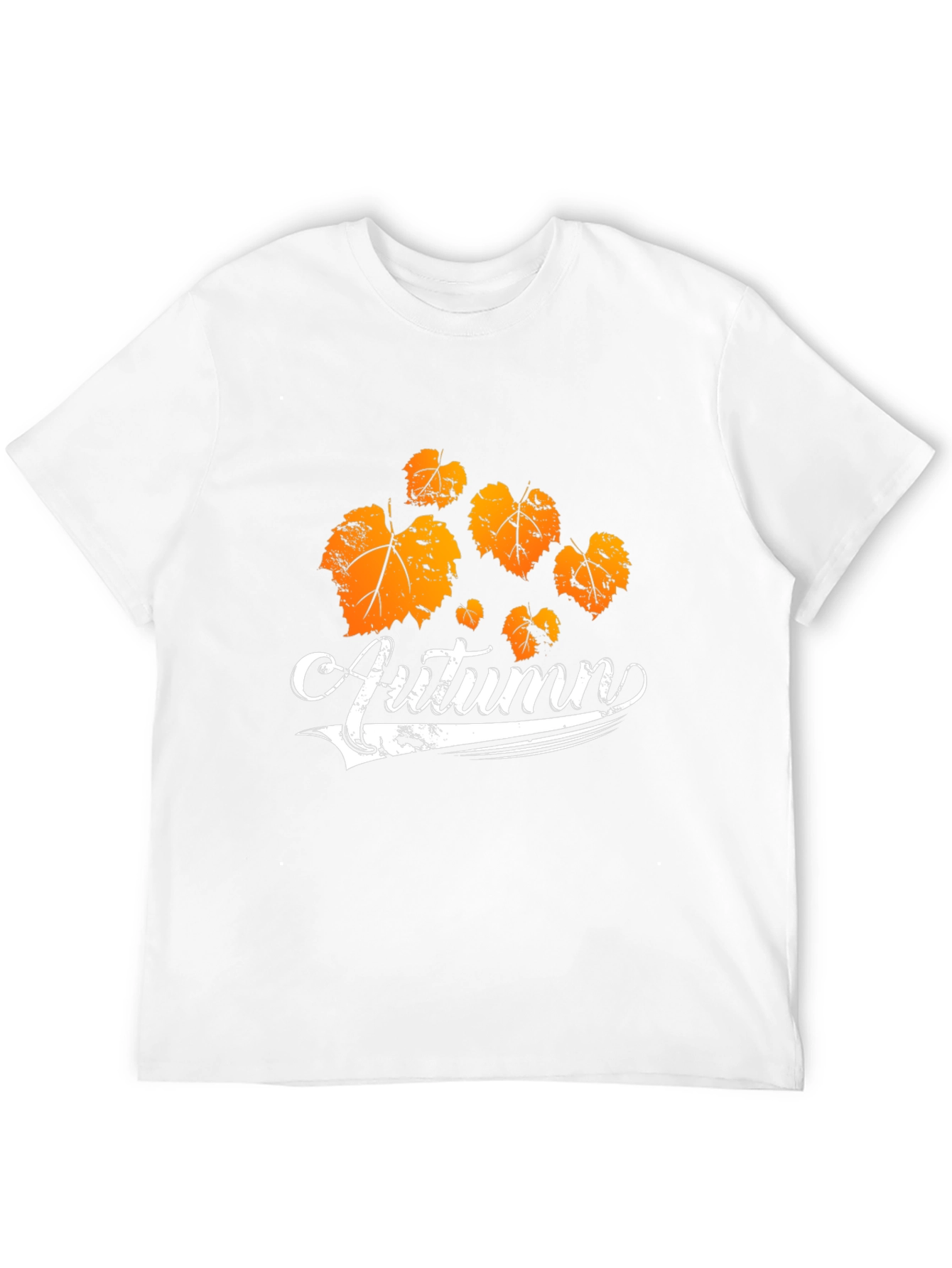 Autumn Leaves Graphic Tee - Black Cotton T-Shirt